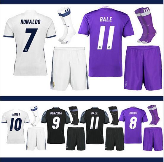 Real Madrid 2016-2017 lowest 17 highest quality Cristiano Ronaldo Uniform Kits Marcelo Camisetas de futbol Modric Kroos Sergio Ramos Bale As