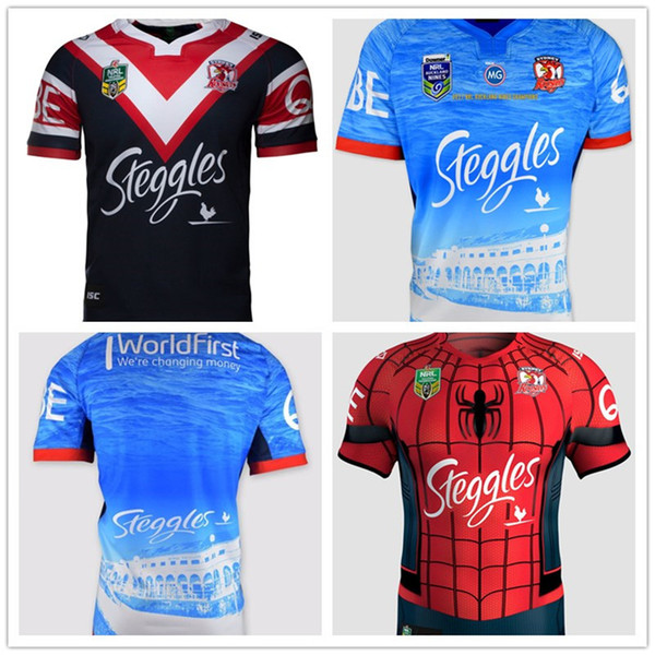 2017 Sydney Roosters rugby jerseys men 9S rugby shirts Spider Man jerseys home jerseys 2018 top quality Roosters shirts Plus size S-3XL