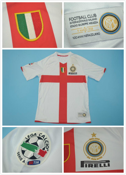 2007-200 inter white retro short sleeve jerseys 100YEARS Commemorative Edition IBRAHIMOVIC CLASSIC jersey