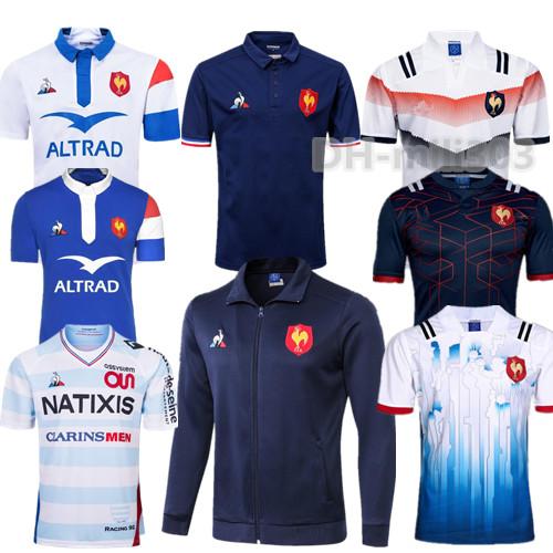 Hot 2019 France Super Rugby Jerseys with jacket 18/19 France Shirts Rugby Maillot de Foot French BOLN Rugby shirt jackets size S-3XL