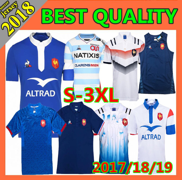 New style 2018 2019 FranceS Super Rugby Jerseys 18 19 FranceS Shirts Rugby Maillot de Foot French BOLN Rugby shirt size S-3XL