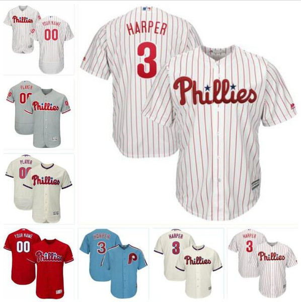 Philadelphia bryce harper phillies jersey baseball jerseys customized blank official cool flex base spring jersey Robin Roberts Cream 4xl