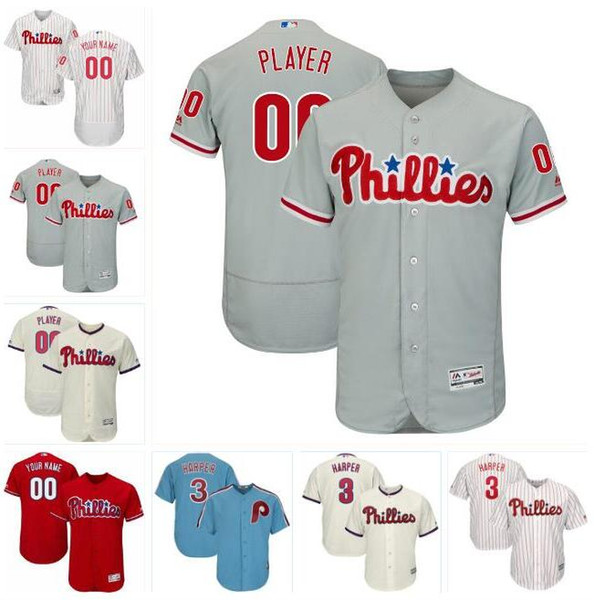 Philadelphia bryce harper phillies jersey baseball jerseys customized blank official cool flex base spring jersey 4Lenny Dykstra Cream 4xl