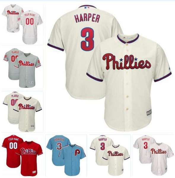 Philadelphia bryce harper phillies jersey baseball jerseys customized blank official cool flex base spring jersey Robin Roberts kids men gam