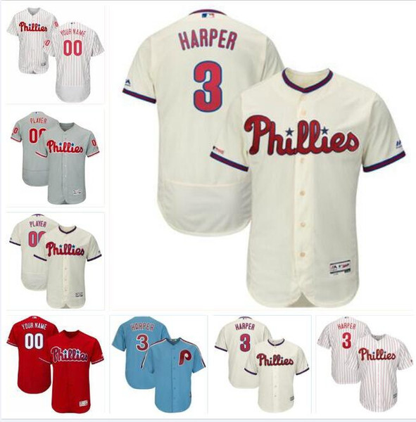 Philadelphia bryce harper phillies jersey baseball jerseys customized blank official cool flex base spring jersey 4Lenny Dykstra kids game