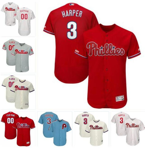 Philadelphia bryce harper phillies jersey baseball jerseys customized blank official cool flex base spring jersey Tug McGraw Light Blue xxl