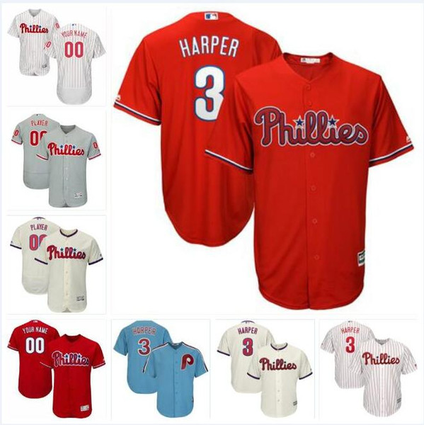 Philadelphia bryce harper phillies jersey baseball jerseys custom cheap shirts cheap cool flex base spring jersey Robin Roberts Cream