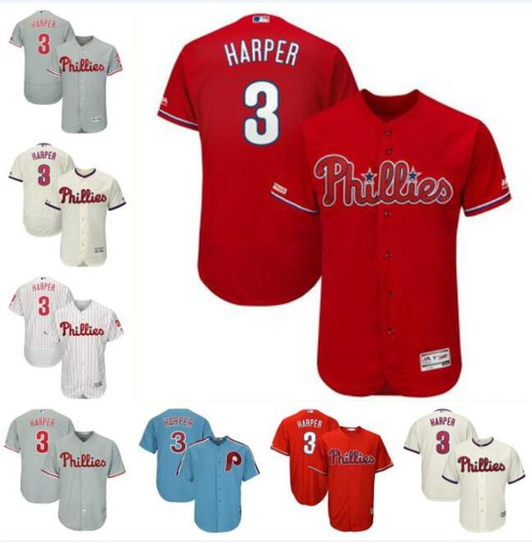 Philadelphia bryce harper phillies jersey baseball jerseys custom blank home official cool flex base spring jersey Jim Bunning womens usa