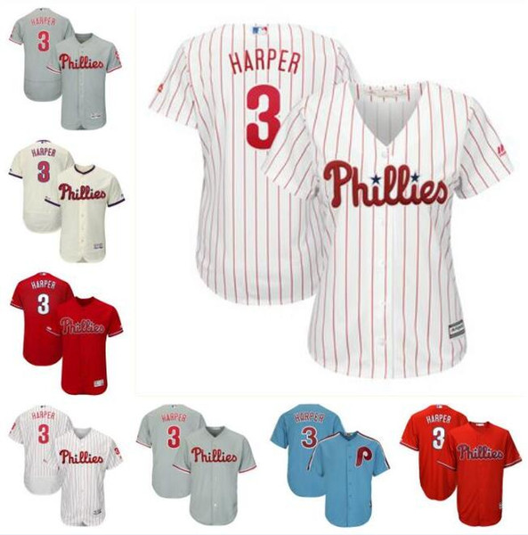 Women's Philadelphia bryce harper phillies jersey baseball jerseys custom blank home official cool flex base spring jersey Juan Samuel