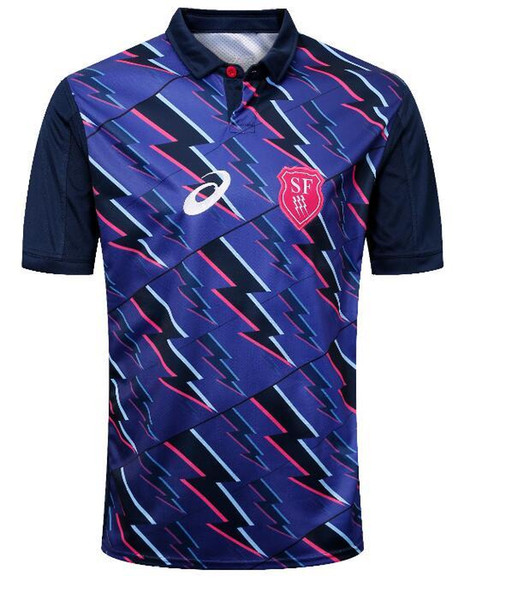 2019 Stade Francais Home rugby jersey National Rugby League Stade Francais Paris white Royal blue jerseys size S-M-L-XL-XXL-3XL
