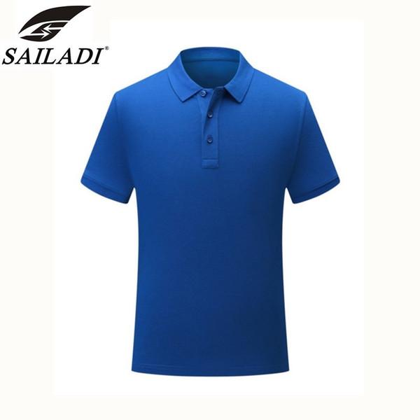 SAILADI luxurious Brand Men Running Short Sleeve Cotton Outdoor Breathable Sportwear lapel Work Sport Training T-Shirts size S-4XL S2209