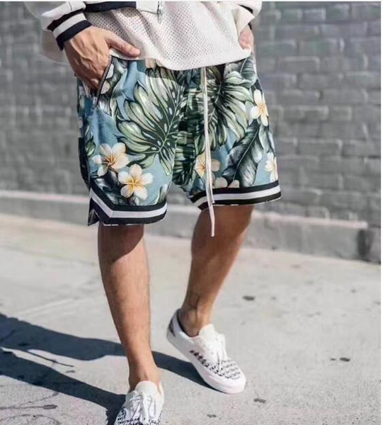 wholesale 2018 Men&Women Floral The 1987 Collection FOG Shorts fearofgod Beach Mesh Shorts Summer Style Fear Of God Shorts Free shipping!