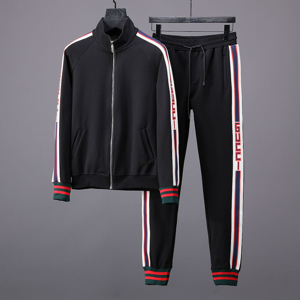 2018 new spring and fall luxury mens new designer Italy VER tracksuits high quality sweatsuit ~ mens training jogging sweat track suits