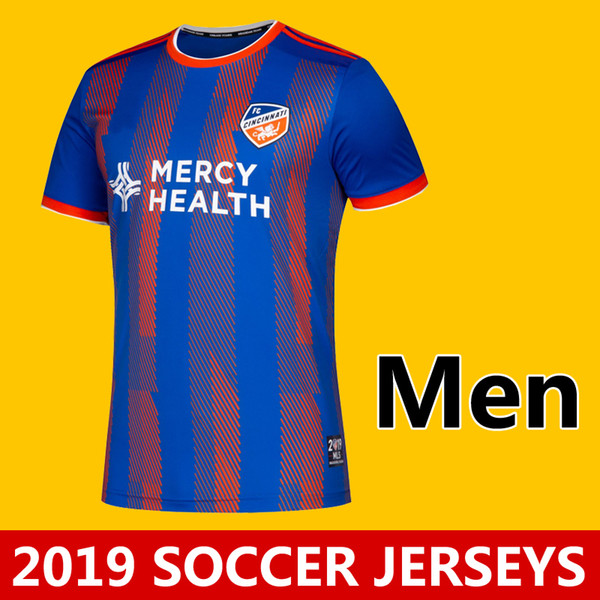 19-20 MLS Men's FC Cincinnati home soccer jerseys football shirts 2019 GARZA WASTON BERTONE ADI A.CRUZ men football shirts Running Jerseys