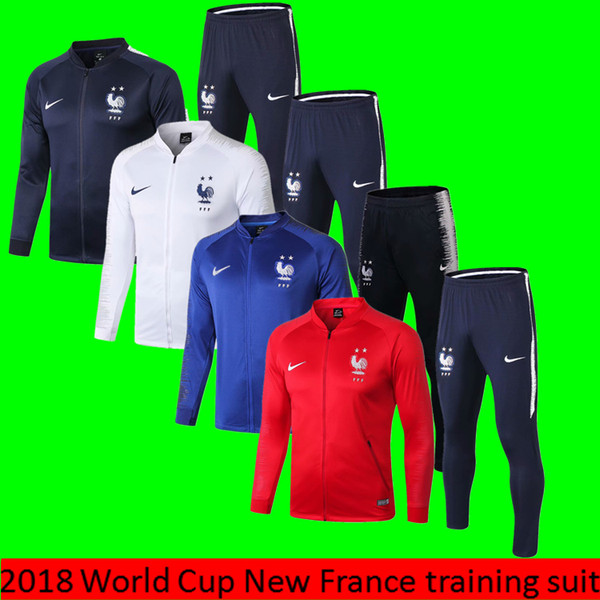 FFF Thai version quality 2018 New Two stars French training suit 10MBPPE 7 GRIEZMANN 18 19 Men Football jacket Tracksuit suit