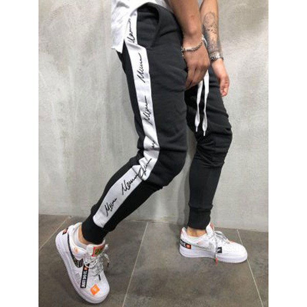 Letter Printed Loose Sport Pants Men Jogging Pants Gym Hombre Mens Sportswear Pocket Running Pant Joggers Men Sport Sweatpants