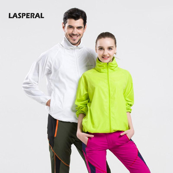 LASPERAL Outdoor Sport Running Jackets Women Men Waterproof Windproof Sportswear Hiking Tops Solid Candy Color Jogging