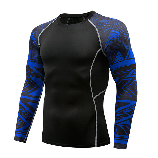 Running T-shirt High Elastic Fast Dry Men's Tights Basketball Running Fitness Sportswear Training Long Sleeve T Shirt Men TC-118