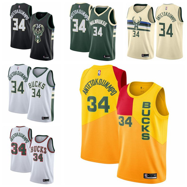 New 2019 Men Milwaukee Giannis Antetokounmpo Jersey Bucks Swingman Jersey Green Cheap S-XXXL