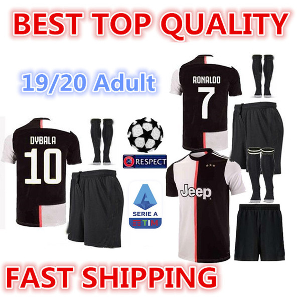 Adult kit 2019 Juventus RONALDO soccer jersey 19 20 MANDZUKIC football shirt men youth set DYBALA JUVE Camiseta de futbol