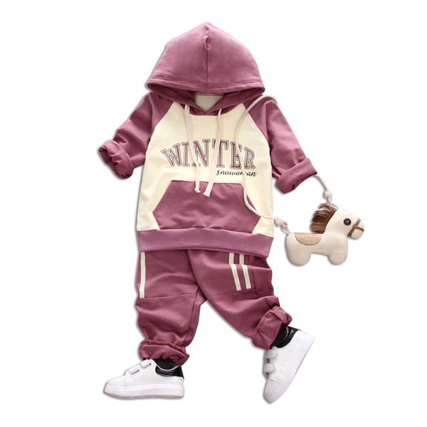 Boys Clothes Cotton with Cap Baby Sports Set Casual Fashion Two-piece Children Tracksuit Age 1-4 Baby Clothing Set 18901