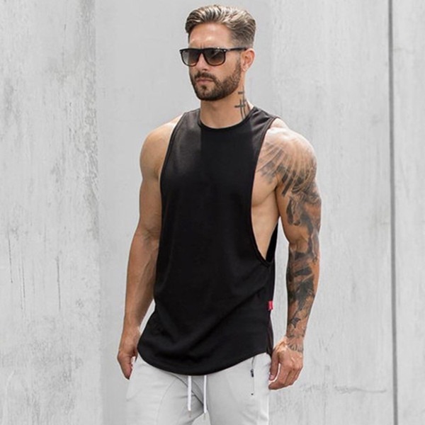 Mens Gym t shirt Running Sport Clothing Fitness Bodybuilding Tanktop Stringer Singlet Crossfit Solid Sleeveless t Shirts Male