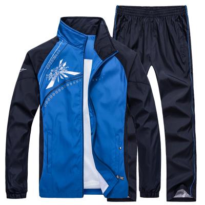 2017 5color Men tracksuit sets big Size Men's Sport Suit Running Sportwear spring Long Sleeve with net outdoor fitness clothing