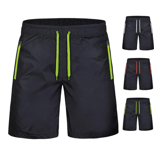 Wholesale-M-4XL Men Sports Drawstring Shorts With Pocket Workout Running Board Shorts Gym Quick Dry Short Pants Beach Surfing Sweatpants