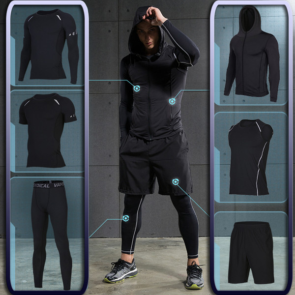 Men's Gym training Fitness sportswear Athletic physical workout Clothes Suits Running jogging Sports clothing Tracksuit Dry Fit