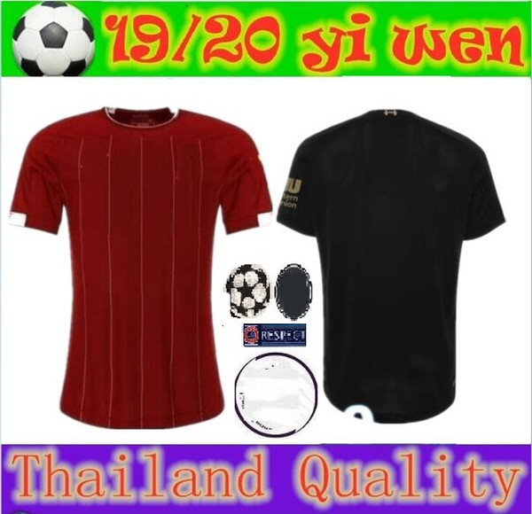 2019 M.SALAH soccer Jersey 19 20 men SALAH FIRMINO MANE VIRGIL home football uniform Black soccer shirt