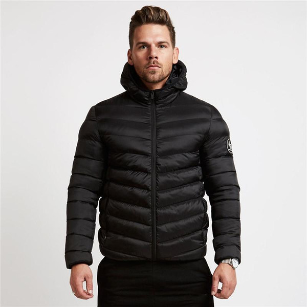 Autumn Winter Running Jacket Coats Men Light Hooded Down Coats Ru'n'ning Sweatshirt Collar Solid Jacket for Male Outerwear