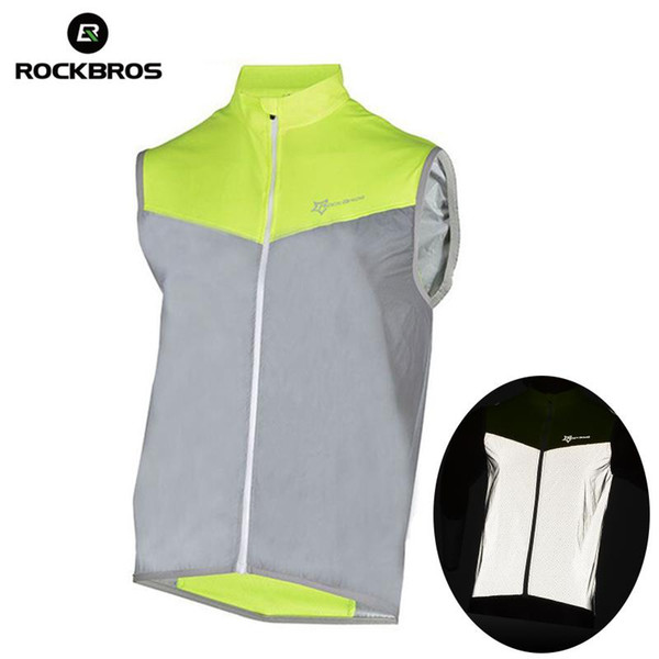 ROCKBROS Running Reflective Vest Outdoor Sport Safety Jerseys Cycing Bike Sleeveless Riding Bicycle Vest Men Women Sportswear