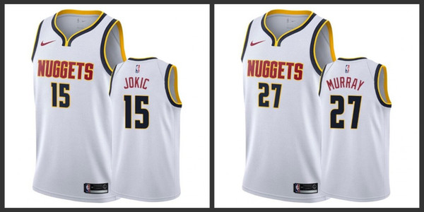 2018-19 Season Denver men's Nugget jamal murray Jersey nikola jokic wihte association jerseys