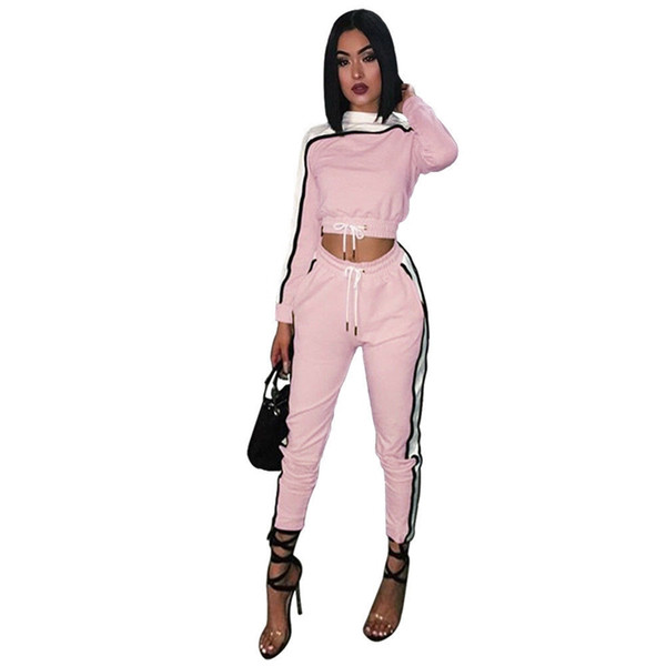 2 Pieces Women Ladies Tracksuit Hoodies Sweatshirt and Pants Sets Sport Wear Gym Running Wear Athletics