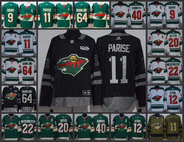 Minnesota Wild Hockey Jerseys 11 Zach Parise 20 Ryan Suter 9 Mikko Koivu 16 Jason Zucker 64 Mikael Granlund Stitched Jersey