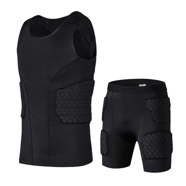 2019 New Pro Honeycomb Rugby basketball training sports collision-proof Vest shorts collision-proof clothes basketball tights