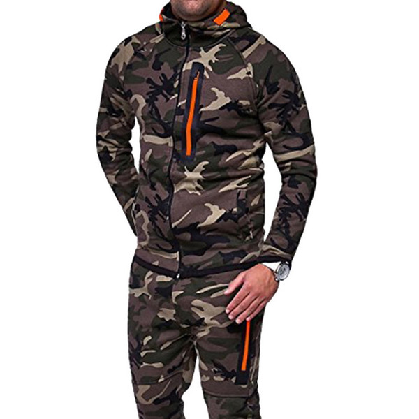 Vertvie Running Sets Men Sports Suits Camo Male Training Sets Autumn Gym Printed Jogging 2Pc Sportwear Running 2018 For Man