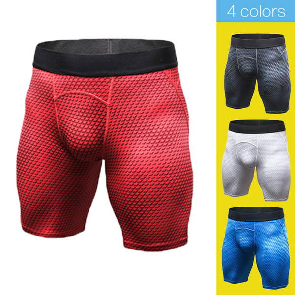 Hot Men's Print Sports Tight Shorts Quick Dry Breather Running Fitness Leggings Male Training Gym Sports Shorts