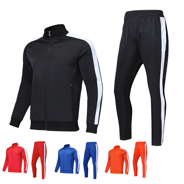 Men Running sets Jacket pants Fleece , Children Fitness Soccer Training suits, sport Jacket Pants jogging Gym Cycling tracksuit