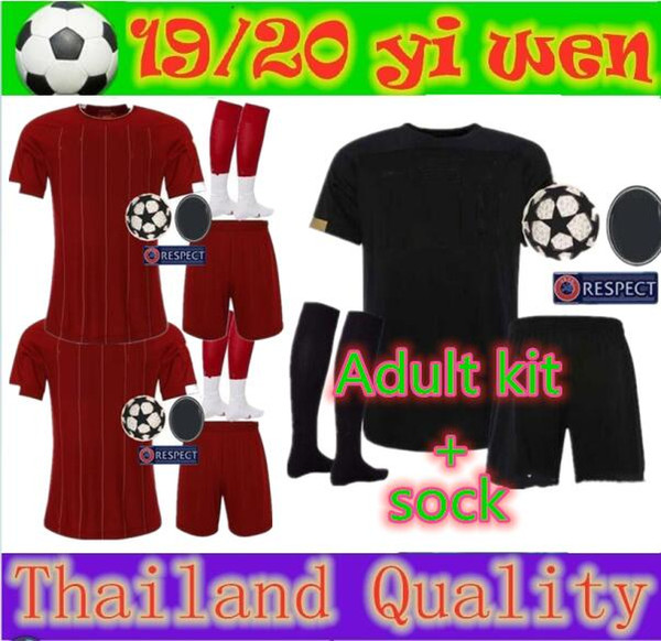 Adult kit 2019 M.SALAH soccer Jersey 19 20 men SALAH FIRMINO MANE VIRGIL home football uniform Black soccer shirt