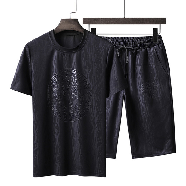 Plus Size 6XL 7XL 8XL Men Running Sets Summer Tops+shorts 2PCS /SET Men Sport Suit 45