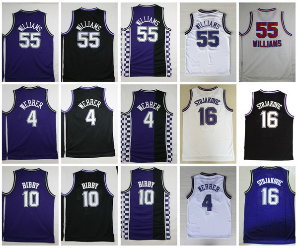 High Quality Jason #55 Williams Jerseys Chirs #4 Webber Jerseys #16 Peja Stojakovic Cheap #10 Mike Bibby #3 Shareef Abdur Rahim Jersey