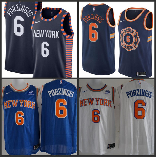 18-19 Season New York Men Knicks Jerseys Kristaps Porzingis Drazier Patrick Ewing City Jersey Edition Free shipping