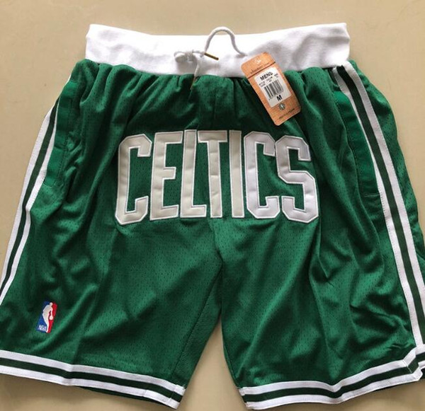 Retro Classic Top Quality Mesh Dense Embroidered Basketball Trousers ORL Running Basketball Shorts Boston Men Celtic Short