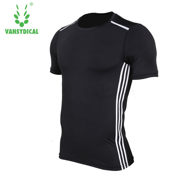 Vansydical Mens Compression Shirt Bodybuilding Short Sleeve T Shirt Crossfit Tops Shirts Running Gym Fitness Tank Tops For Men