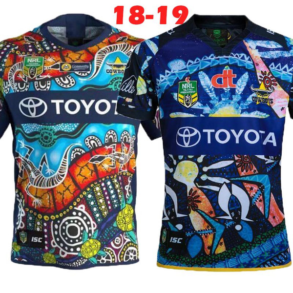 North Queensland Cowboys INDIGENOUS rugby Jerseys 2018 2019 NRL National Rugby League nrl Jersey COWBOYS indigenous shirt s-3xl