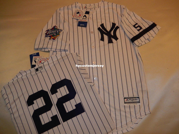 Cheap custom New York #22 ROGER CLEMENS 1999 WORLD SERIES Baseball Jersey WHITE P/S Mens stitched jerseys Big And Tall SIZE XS-6XL For sale