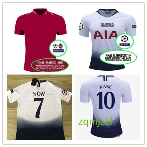 18 19 Tottenhames Champions League Final Football Jersey SALAH MANE FIRMINO SON KANE MILNER ERIKSEN DELE M.SALAH Final Spurs soccer Jersey