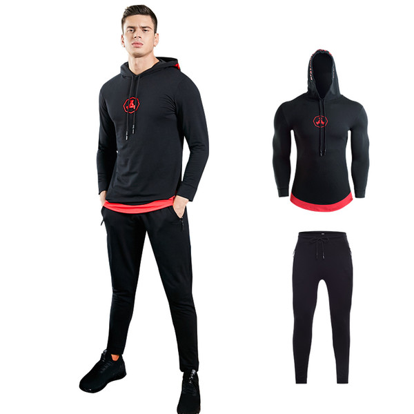 Hoodie Jackets workout Clothes Suits Men's Gym training Fitness sportswear Running jogging Sports clothing Tracksuit Dry Fit