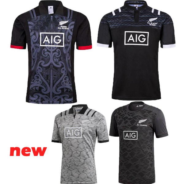 News All Blacks Training Jersey 18 19 ALL BLACKS POLO SHIRT BLACK T SHIRT Jersey 2018/2019 New Zealand All Blacks Rugby Jersey Size S-XXXL